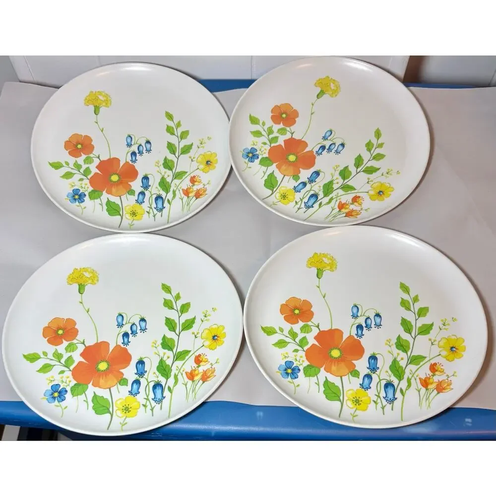 VTG Brookpark Jeannette MCM 9.5” Melamine Melmac Plates- Set of 4